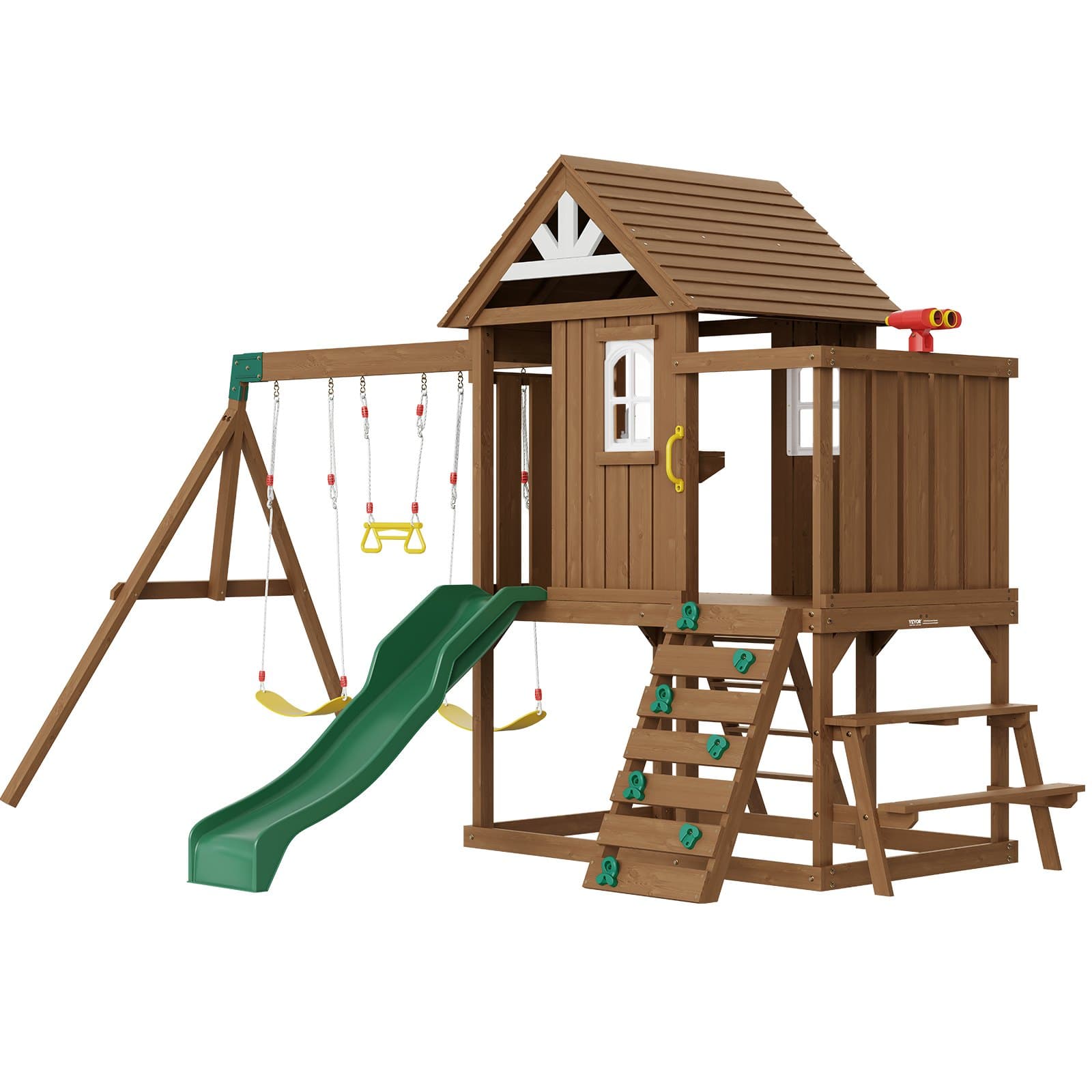 Wooden Swing Set, 9 IN 1 Outdoor image 1