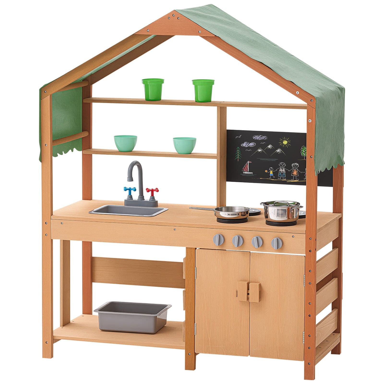Mud Kitchen For Kids, Wooden Toy Play image 1