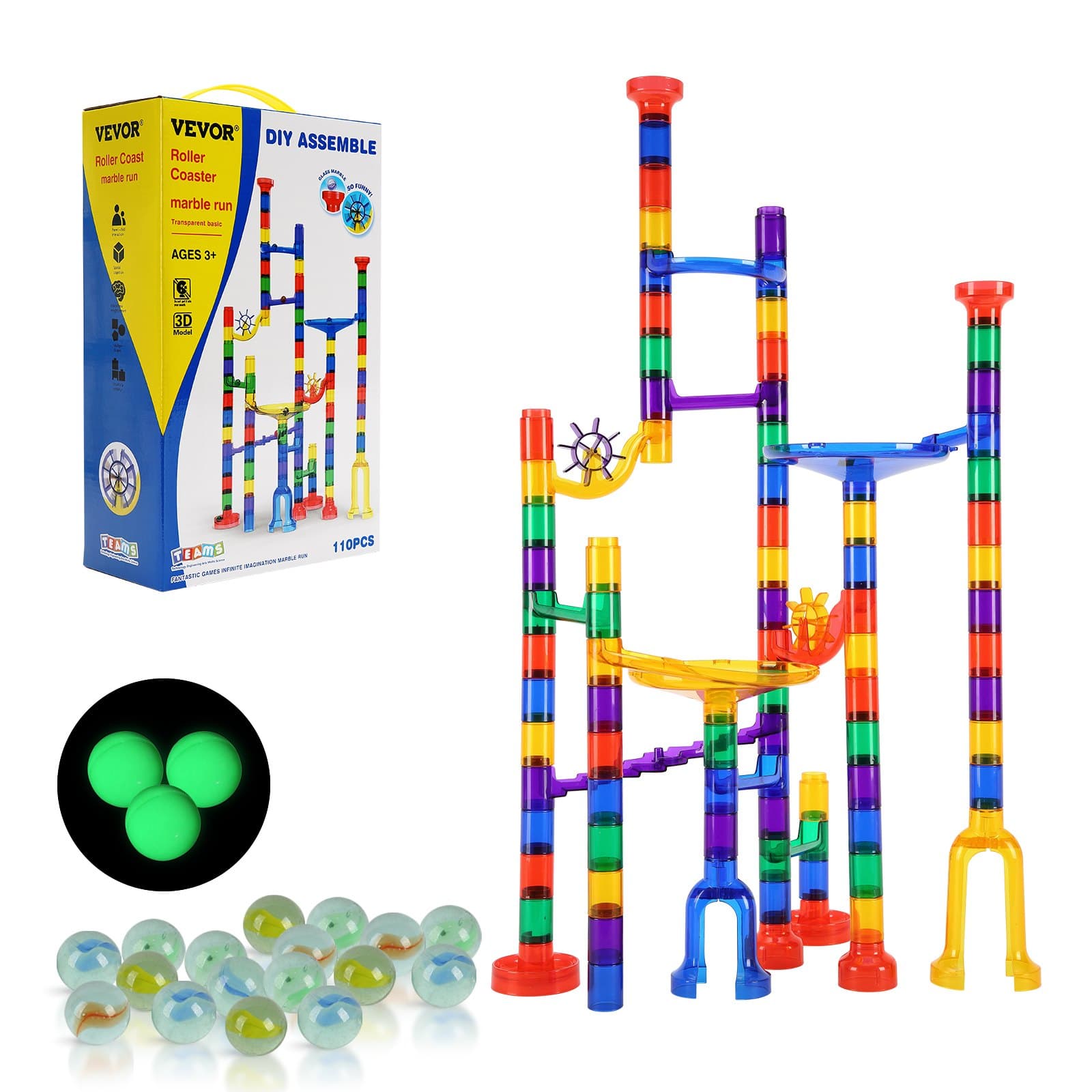 Marble Run Set, 110 Piece Marble Maze image 1