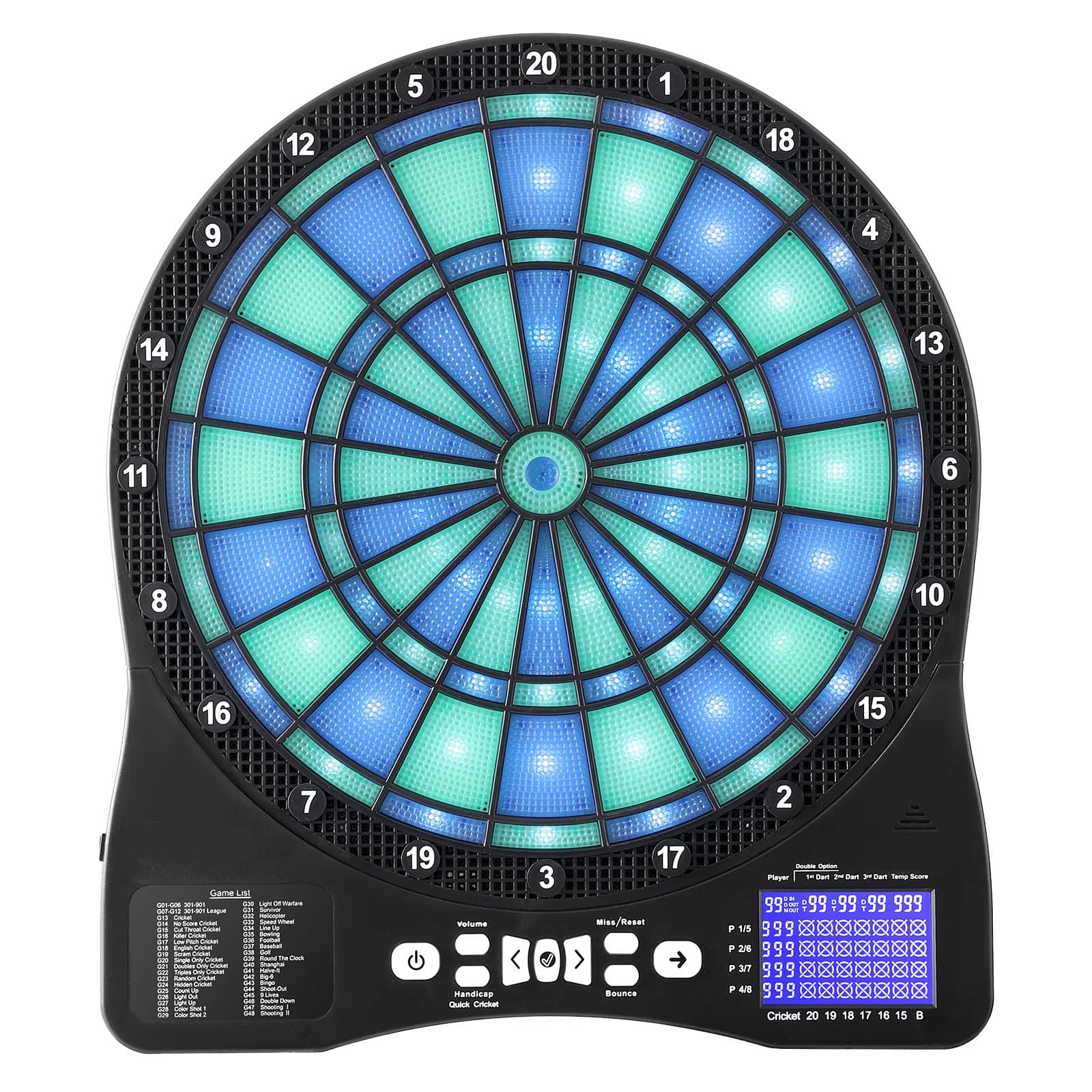 Electronic Dart Board, LED-Illuminated Target Dartboard With image 1