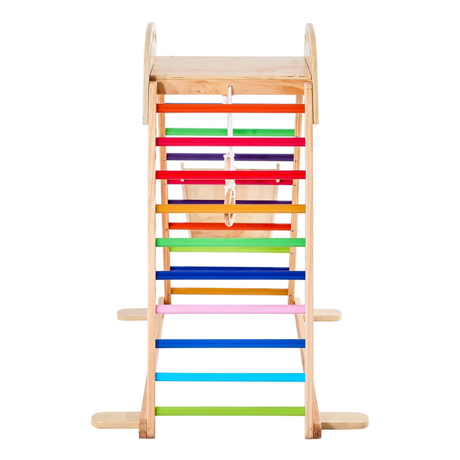 Indoor Playground Jungle Gym, 4-in-1 Wooden Indoor image 1
