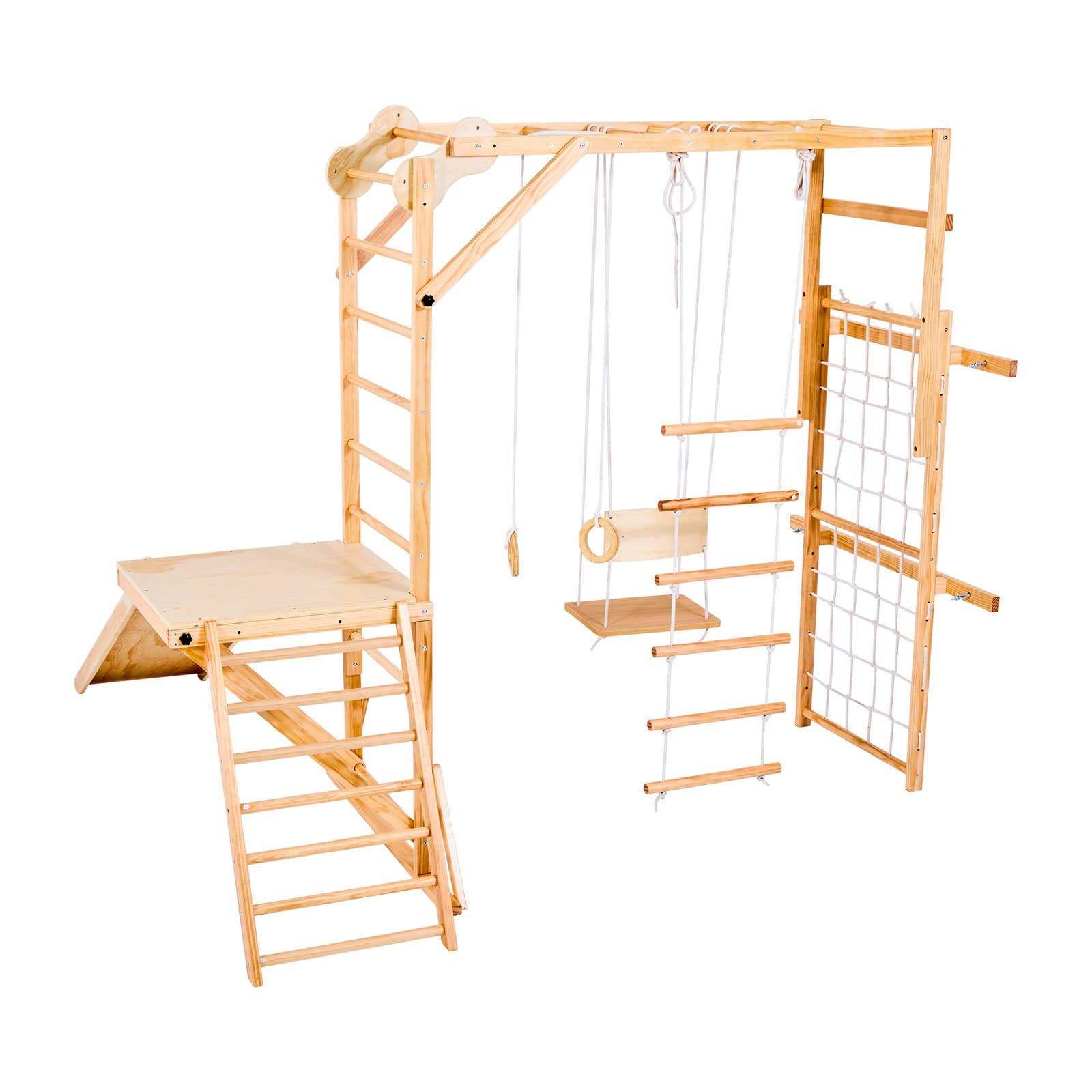 Indoor Playground Jungle Gym, 8-in-1 Wooden Indoor image 1