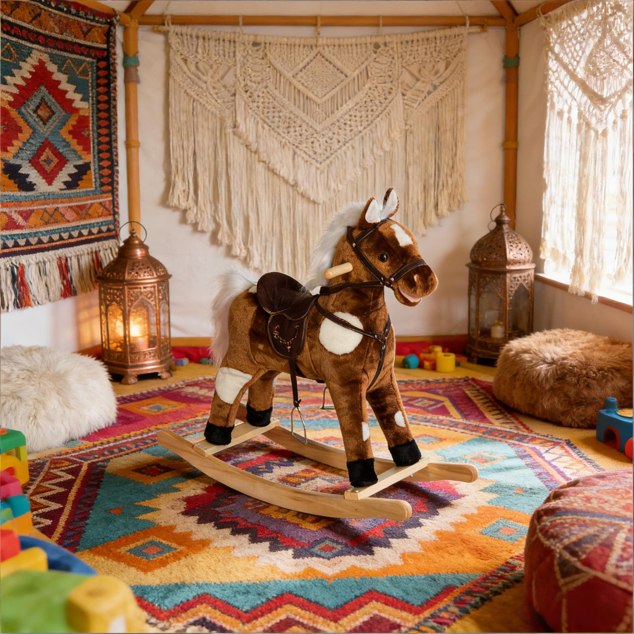 Rocking Horse,Kids Plush Rocking Horse image 1