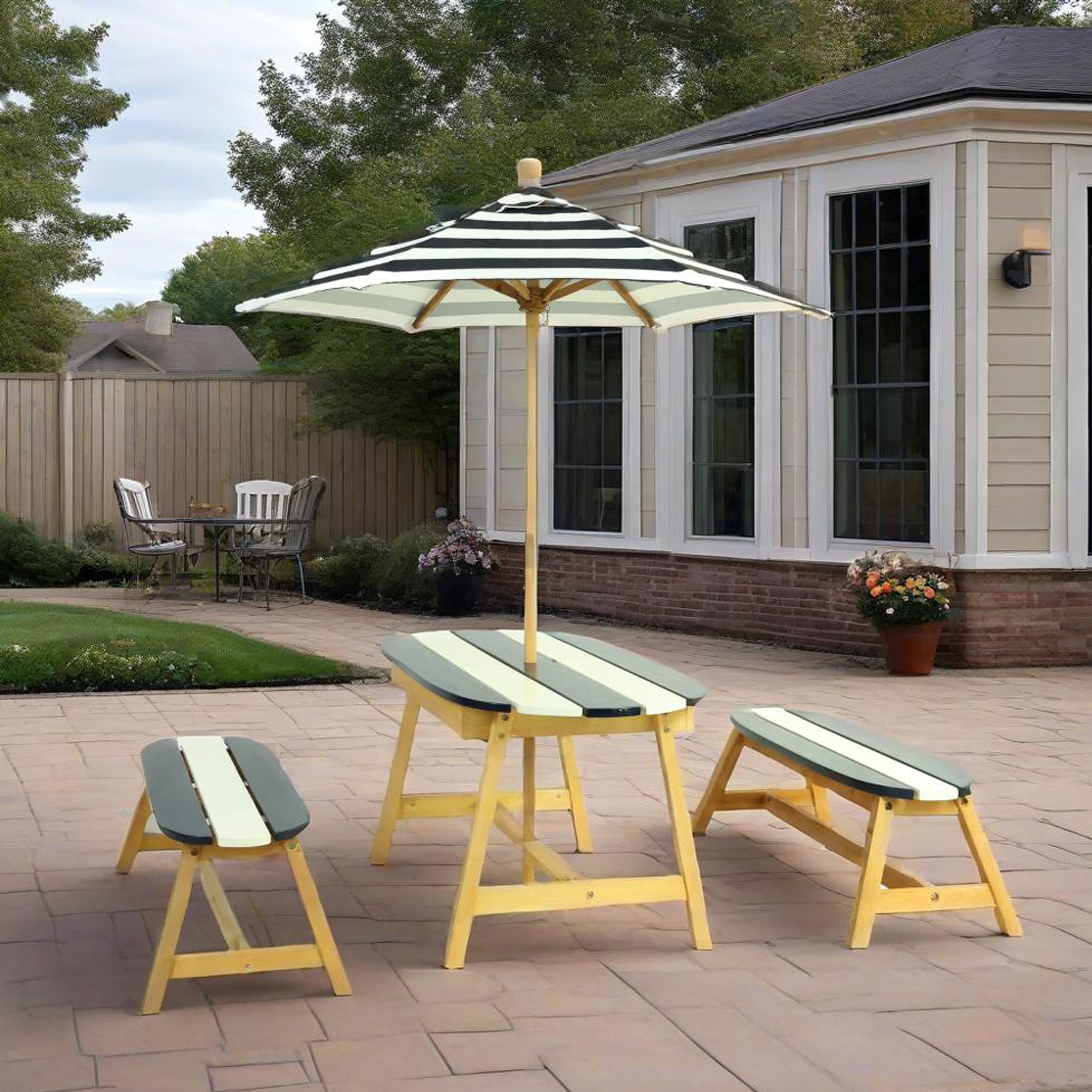 Naturally Playful Kids Picnic Table With Umbrella image 1