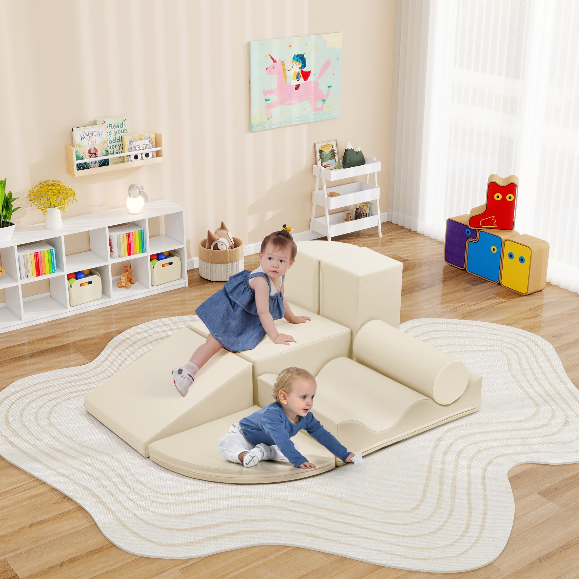 7-Piece Indoor Climbing Foam For Kids, Soft image 1