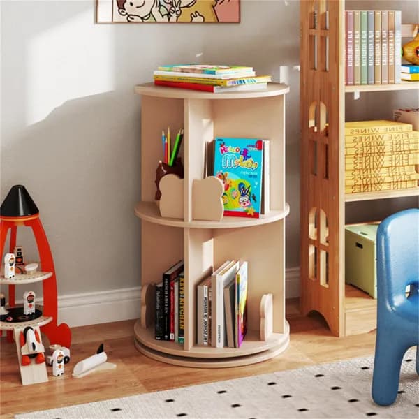 2-Tier Kids Rotating Bookshelf - Display For image 1