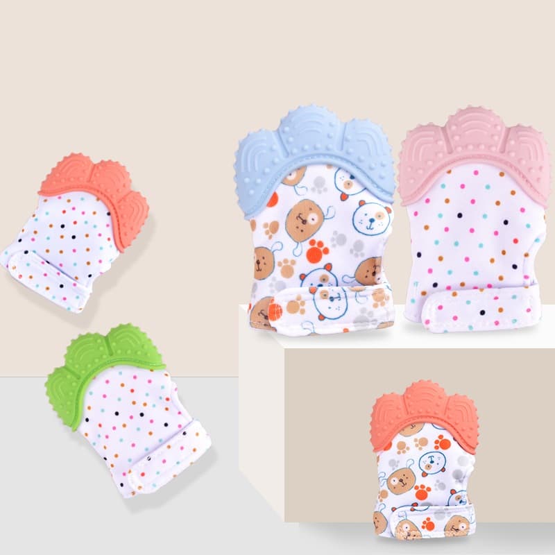 Baby teether baby anti-bite silicone molar gloves image 1
