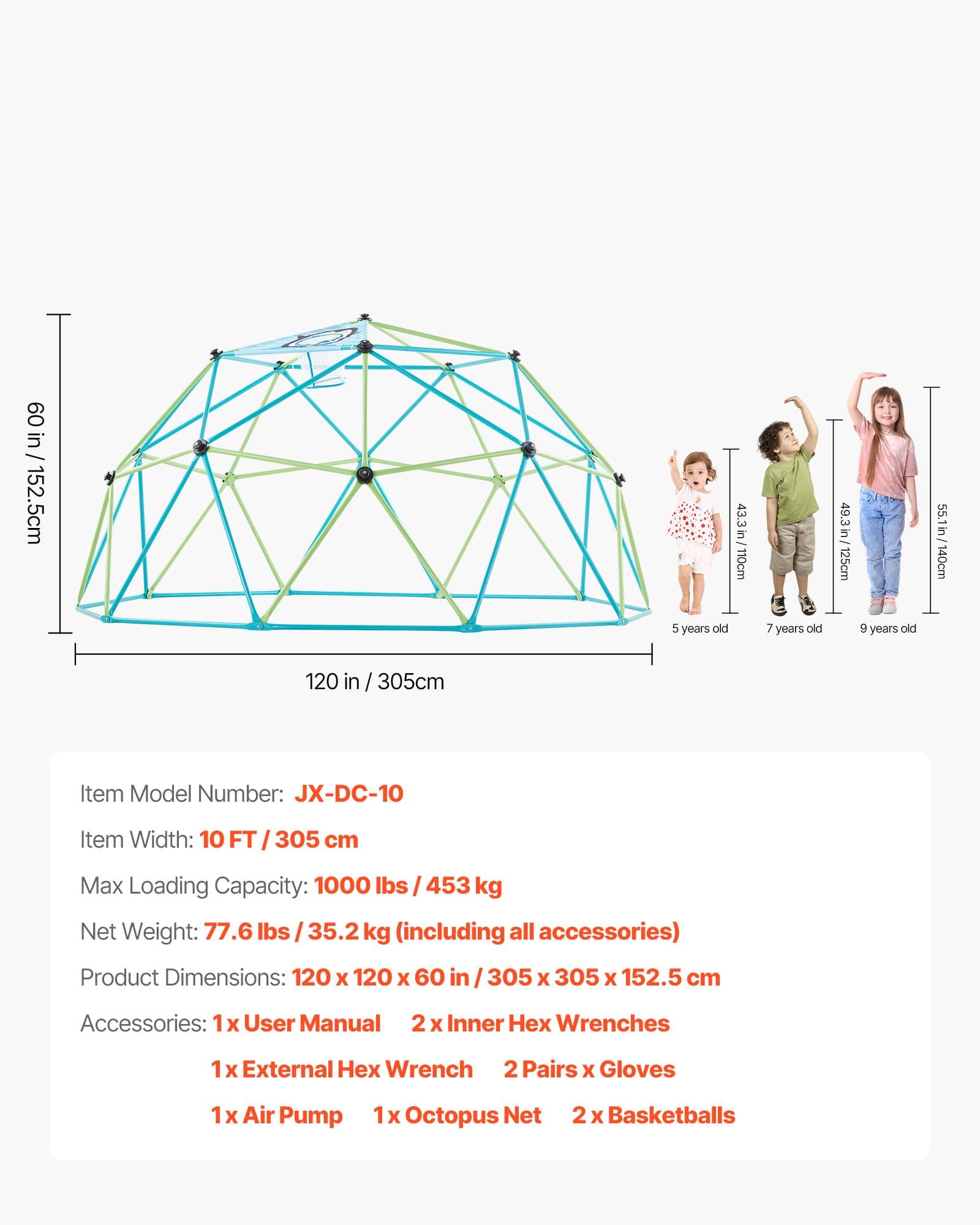 Climbing Dome, 10FT Geometric Dome Climber For image 1