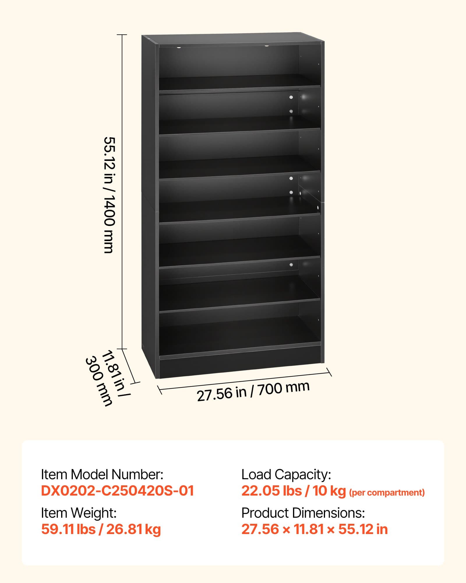 Media Storage Cabinet, 7-Tier DVD Shelf Organizer image 1