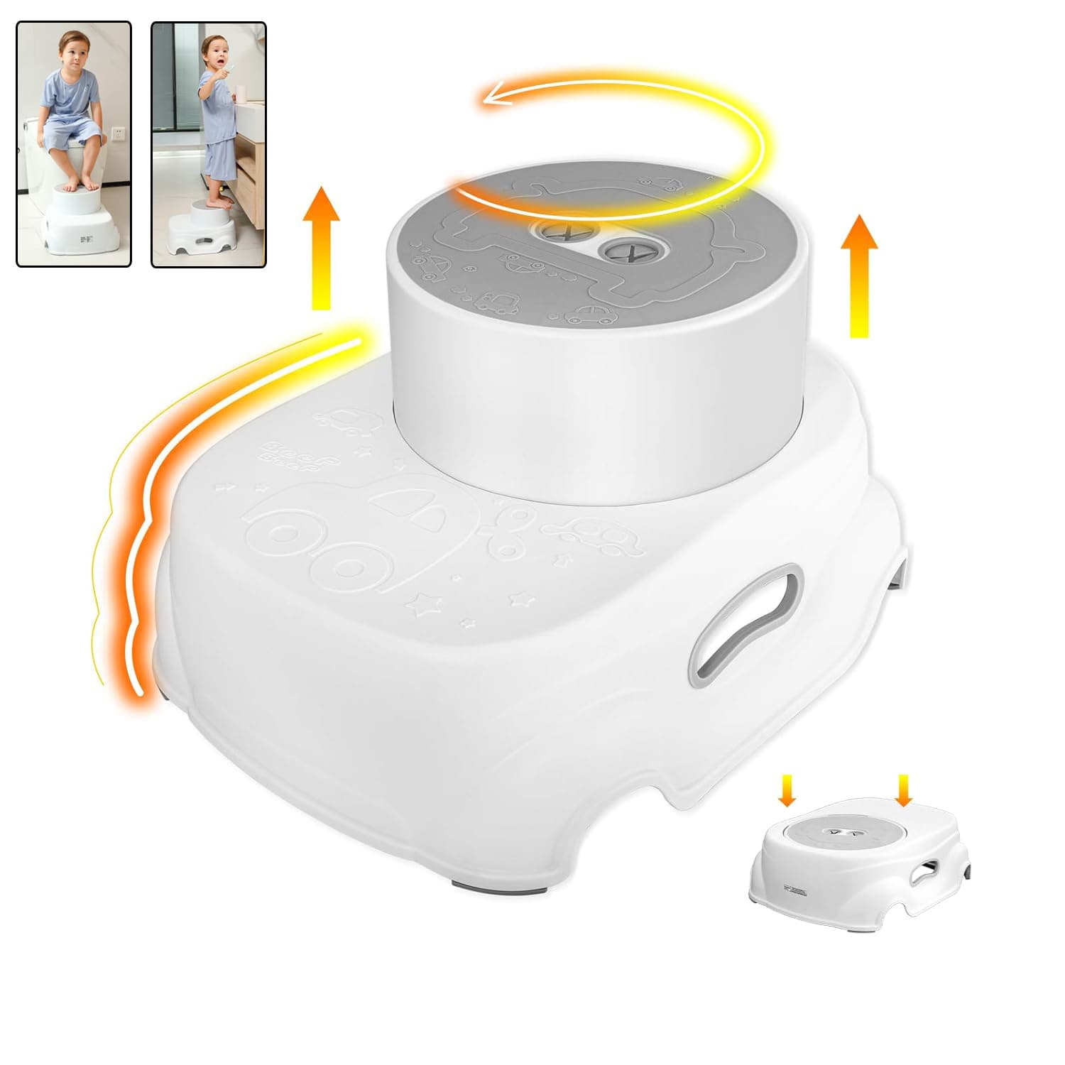 Padded 2-Step Step Stool, 2-Step Footstool - Step Stool Non-slip, Portable, Space-saving Design For Bathroom, Kitchen, Bedroom, Classroom - Easy To Clean, Sturdy And Comfortable image 1