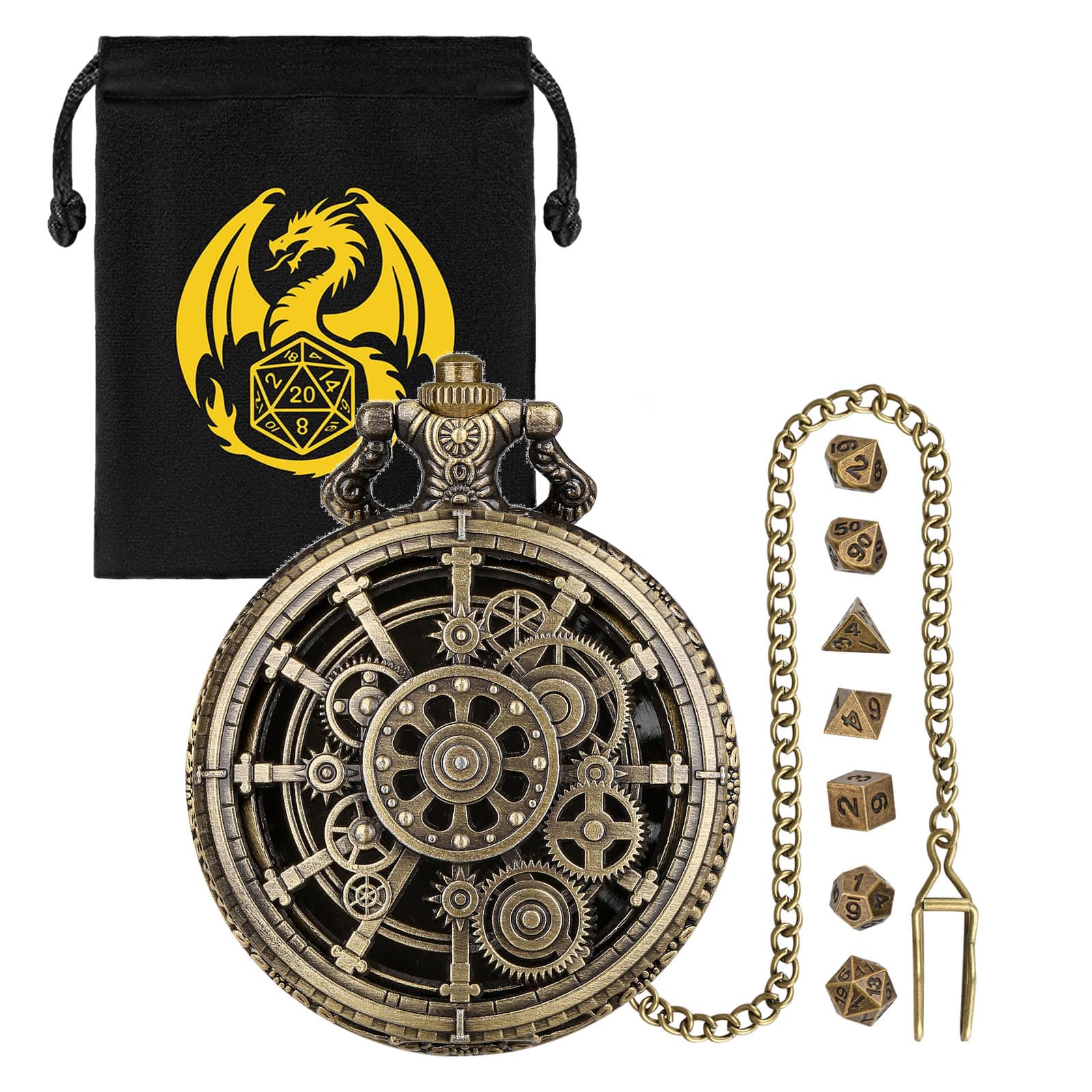 Steampunk Punk Gear Dice Set - Antique image 1