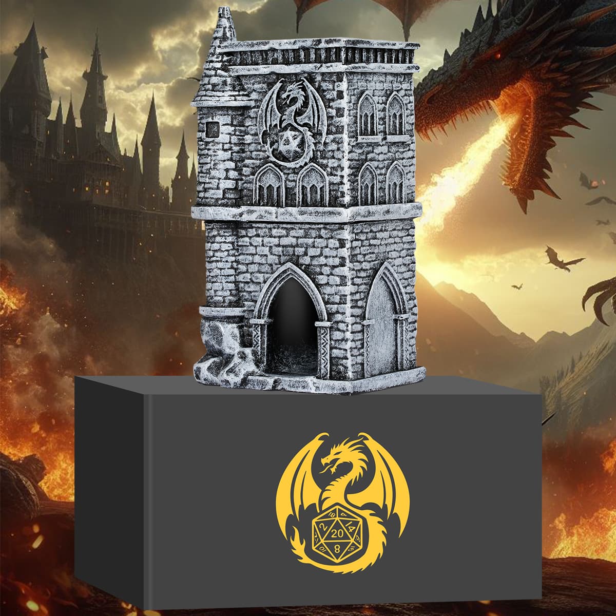 D20 Castle Resin Dice Tower Gift Box image 1