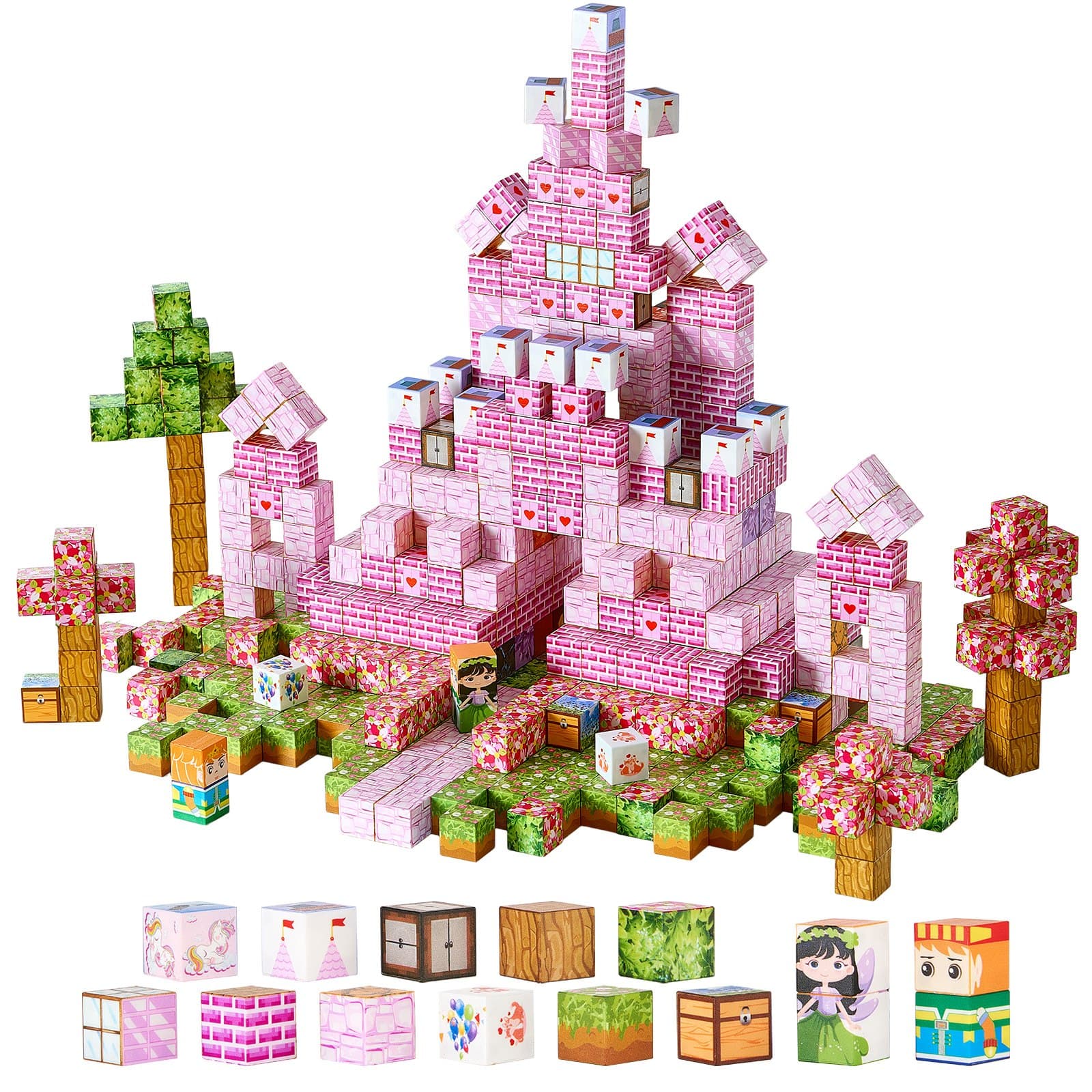 Magnetic Blocks 100 PCS Princess Castle Set image 1