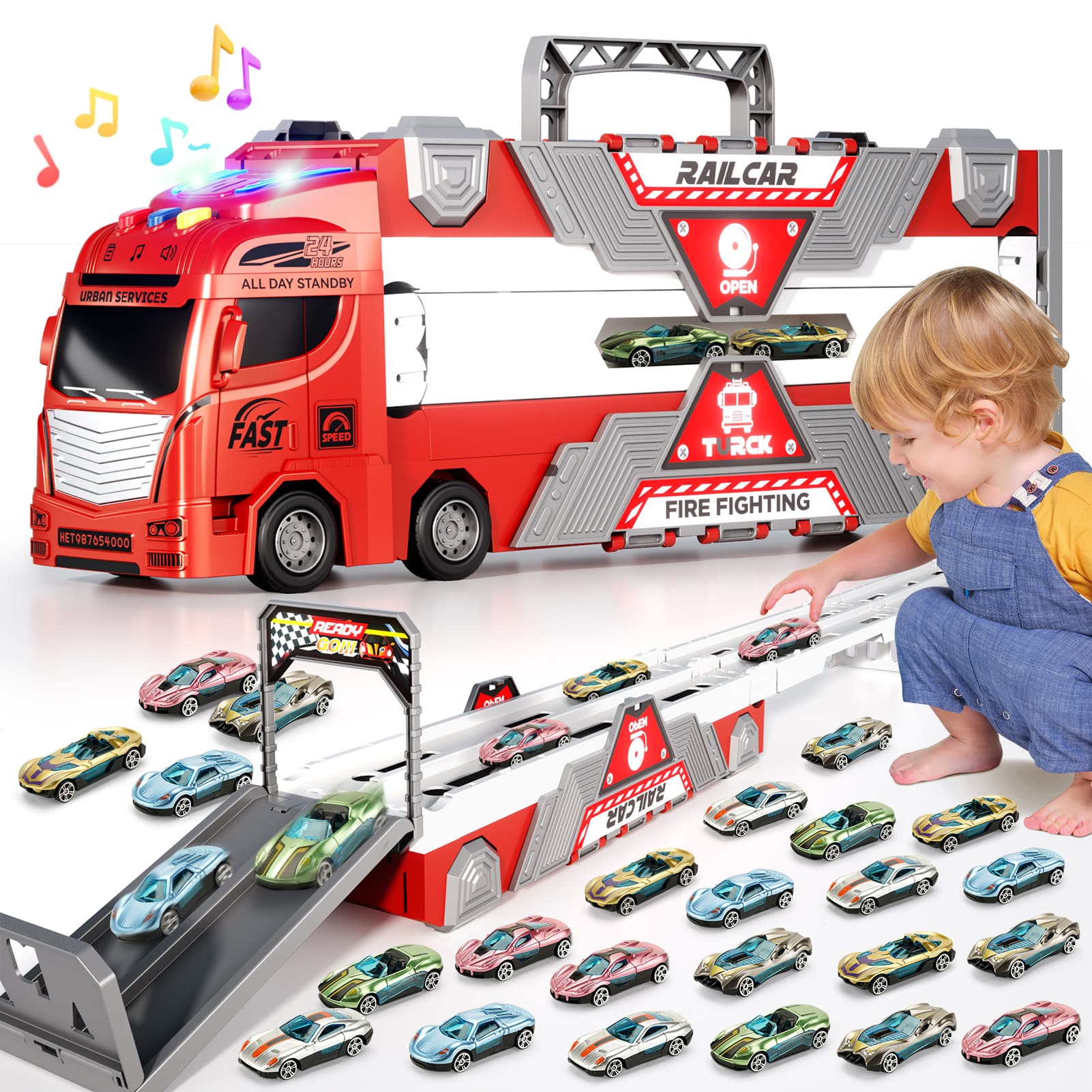 2026 Fire Truck Toys Car With Lights image 1