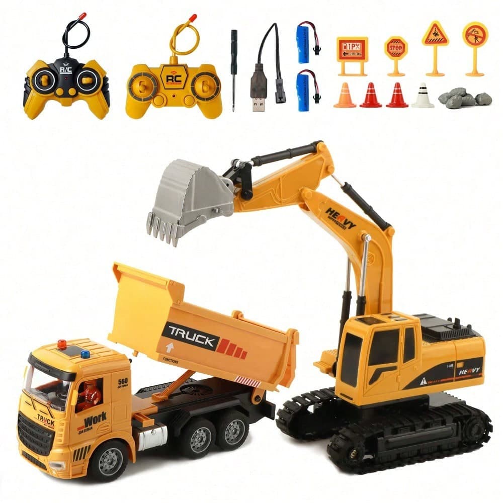 RC Dump Truck And Excavator Set, 2 image 1